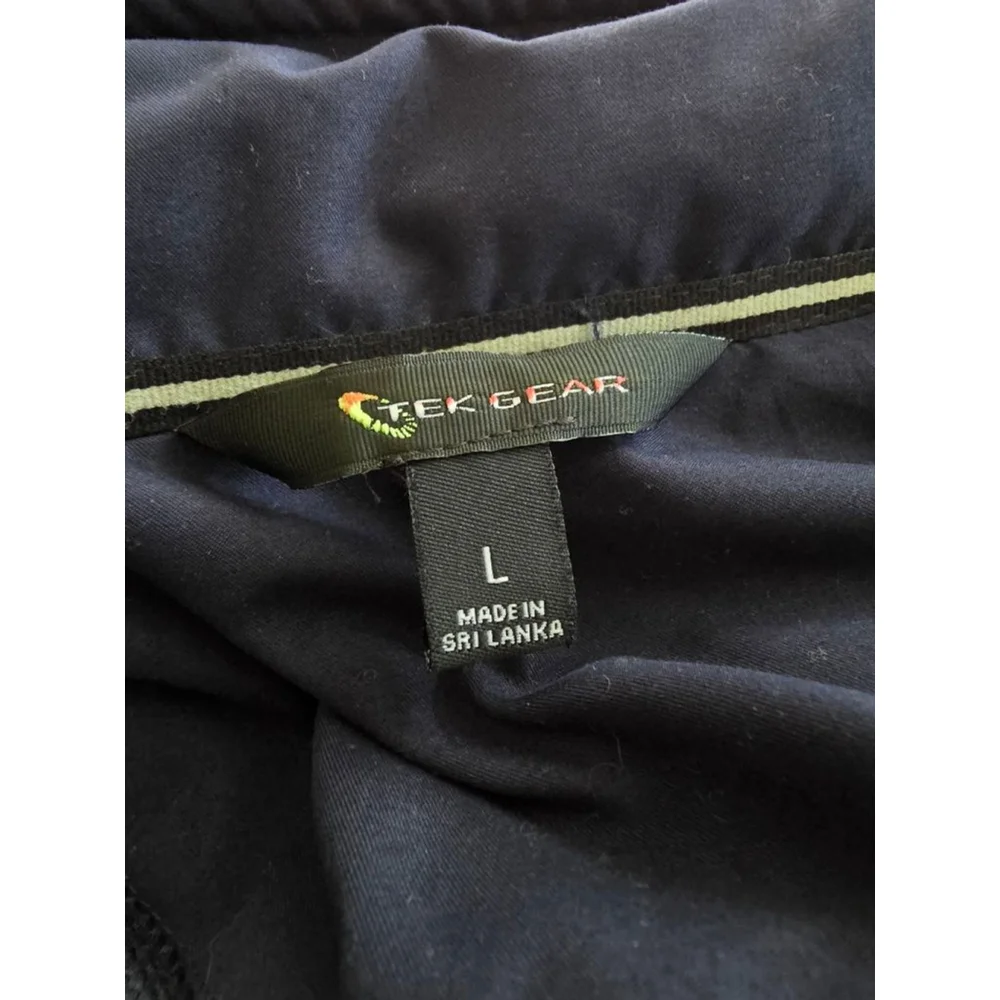 Men's Vintage 90s Tek Gear Navy Blue Windbreaker Jacket L Gorpcore Streetwear